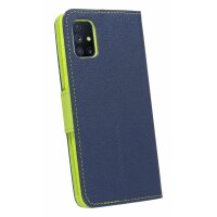 cofi1453® Buch Tasche "Fancy" kompatibel mit SAMSUNG GALAXY M51 (M515F) Handy Hülle Etui Brieftasche Schutzhülle mit Standfunktion, Kartenfach Blau-Grün