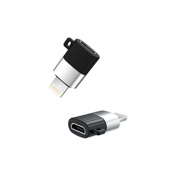 XO Lightning Stecker auf Micro USB Buchse kompatibel mit iPhone iPad Apple Adapter Ladekabel schwarz