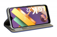 cofi1453® Buch Tasche "Smart" kompatibel mit LG K22 Handy Hülle Etui Brieftasche Schutzhülle mit Standfunktion, Kartenfach Blau
