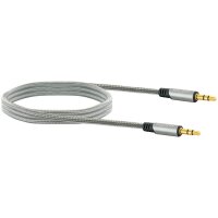 Schwaiger AINSTEIN Premium Audio Anschlusskabel 3,5 mm Buchse Aux KabelBuchse Stecker an Buchse Stecker 1,5 m Space Grau