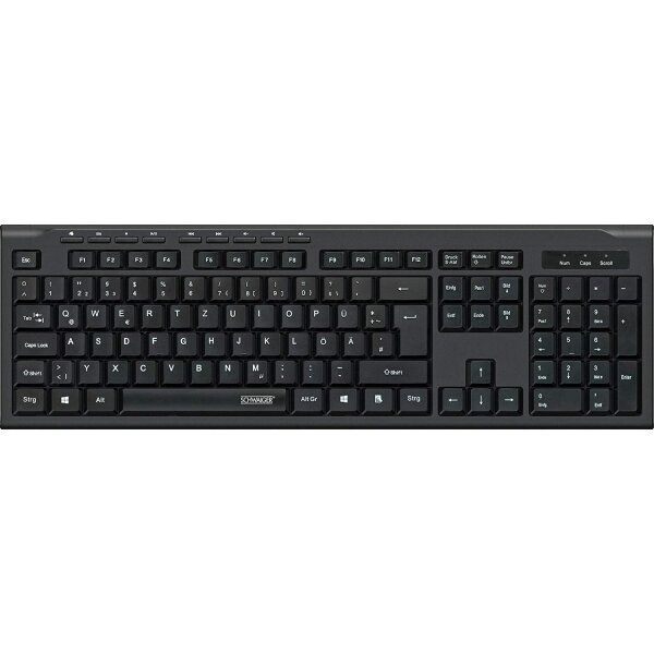 SCHWAIGER KB1000 PC mechanische Wired Business Office Computer Tastatur für Windows, Linux und Mac Notebook Laptop mit USB-Anschluss schwarz