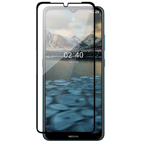 cofi1453® 5D Schutz Glas kompatibel mit Nokia 2.4 Curved Panzer Folie Vollständig Klebend und Abdeckung