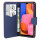 cofi1453® Buch Tasche "Fancy" kompatibel mit SAMSUNG GALAXY A20S (A207F) Handy Hülle Etui Brieftasche Schutzhülle mit Standfunktion, Kartenfach Rot-Blau