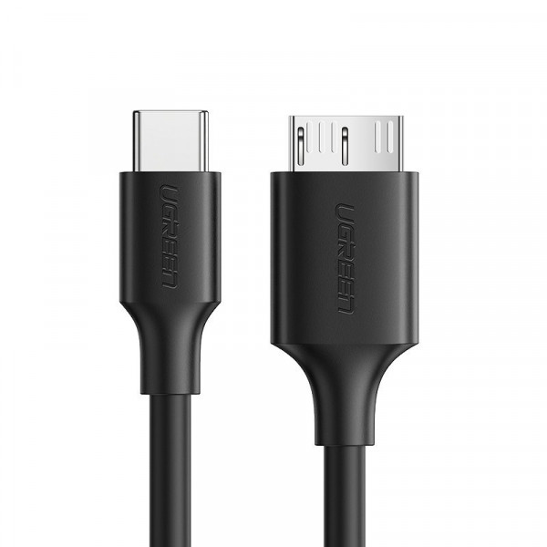 Ugreen US312 Micro-USB 3.0 auf USB-C Ladekabel Datenübertragung kompatibel mit Smartphones Schwarz