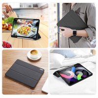 Buch Tasche Hartschale mit Smart Sleep Standfunktion kompatibel mit SAMSUNG GALAXY TAB S6 Lite 10.4 (P610) Tablet Hülle Etui Brieftasche Schutzhülle Schwarz