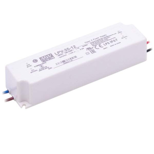 Mean Well LPV-35-12 LED Netzteil 36W 12V 3A IP67 Schaltnetzteil CV