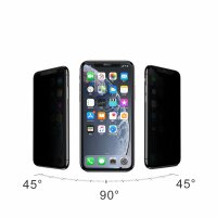 cofi1453® Full-screen Privacy Schutzglas 5D Hartglas Blickschutz kompatibel mit iPhone 12 schwarz Schutzfolie Display Glas