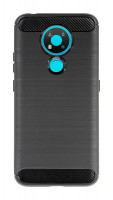 cofi1453® Silikon Hülle Bumper Carbon kompatibel mit Nokia 3.4 Case TPU Soft Handyhülle Cover Schutzhülle Schwarz
