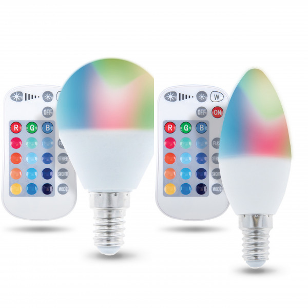 E14 LED RGB 5W Ersetzt 25W Lampe mit Fernbedienung Glühbirne Farbwechsel 250 Lumen Energiesparlampe Glühlampe Energieklasse A+