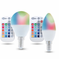 E14 LED RGB 5W Ersetzt 25W Lampe mit Fernbedienung...