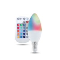 E14 LED RGB 5W Ersetzt 25W Lampe mit Fernbedienung Glühbirne Farbwechsel 250 Lumen Energiesparlampe Glühlampe Energieklasse A+ Kerzenform