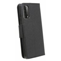 cofi1453® Buch Tasche "Fancy" kompatibel mit HUAWEI P SMART 2021 Handy Hülle Etui Brieftasche Schutzhülle mit Standfunktion, Kartenfach Schwarz