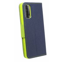 cofi1453® Buch Tasche "Fancy" kompatibel mit HUAWEI P SMART 2021 Handy Hülle Etui Brieftasche Schutzhülle mit Standfunktion, Kartenfach Blau-Grün