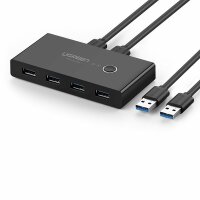 Ugreen Swtich Box Adapter HUB Schalter 4 x USB 2.0 Gen 1 auf 2 Computer schwarz