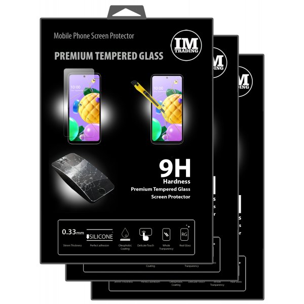 cofi1453 3X Panzer Schutz Glas 9H Tempered Glass Display Schutz Folie Display Glas Screen Protector kompatibel mit LG K52