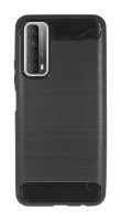 cofi1453® Silikon Hülle Bumper Carbon kompatibel mit Huawei P Smart 2021 Case TPU Soft Handyhülle Cover Schutzhülle Schwarz