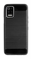 cofi1453® Silikon Hülle Bumper Carbon kompatibel mit LG K42 Case TPU Soft Handyhülle Cover Schutzhülle Schwarz