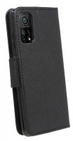 cofi1453® Buch Tasche "Fancy" kompatibel mit XIAOMI MI 10T Handy Hülle Etui Brieftasche Schutzhülle mit Standfunktion, Kartenfach Schwarz