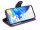 cofi1453® Buch Tasche "Fancy" kompatibel mit XIAOMI MI 10T Handy Hülle Etui Brieftasche Schutzhülle mit Standfunktion, Kartenfach Rot-Blau