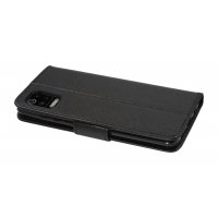 cofi1453® Buch Tasche "Fancy" kompatibel mit LG K42 Handy Hülle Etui Brieftasche Schutzhülle mit Standfunktion, Kartenfach Schwarz