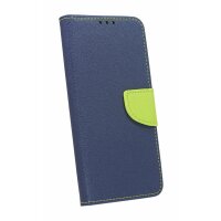 cofi1453® Buch Tasche "Fancy" kompatibel mit LG K62 Handy Hülle Etui Brieftasche Schutzhülle mit Standfunktion, Kartenfach Blau-Grün