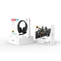 XO Gaming Kopfhörer Virtual 3D Ohrhörer Musik Game Stereo Headset mit Mikrofon Surround Sound schwarz