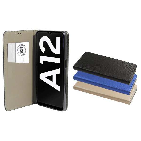 cofi1453 Buch Tasche "Smart" kompatibel mit SAMSUNG GALAXY A12 (A125F) Handy Hülle Etui Brieftasche Schutzhülle mit Standfunktion, Kartenfach