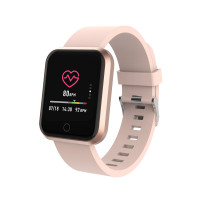 Forever Forevigo Fitness Tracker Wasserdicht IP67 Multi-Sport-Funktion Armband Uhr Bluetooth Smart Watch Schrittzähler Pulsmesser Schwarz kompatibel mit Anrdoid iPhone Rosa