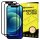 2x Tempered Glass Full Glue Super Robust Panzerglas Vollbild Hartglas mit Rahmen Case Friendly kompatibel mit iPhone 12 Pro Max schwarz