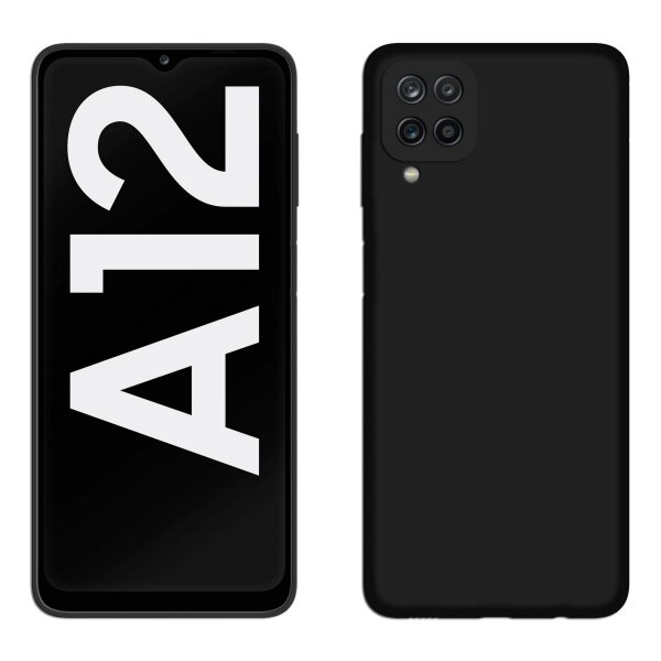 Silikon Hülle Basic kompatibel mit SAMSUNG GALAXY A12 ( A125F )  Case TPU Soft Handy Cover Schutz Schwarz