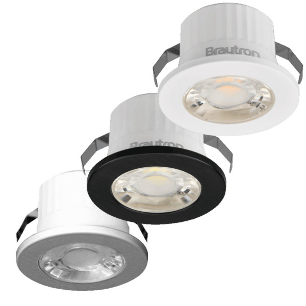 Braytron LED Mini Einbaustrahler 3W Spot IP54 Wassergeschützt 240 Lumen 3000K Warmweiß / 6500K Kaltweiß Einbauleuchte Spotlight