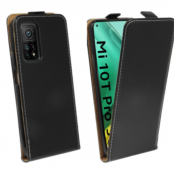 cofi1453® Flip Case kompatibel mit XIAOMI MI 10T PRO Handy Tasche vertikal aufklappbar Schutzhülle Klapp Hülle Schwarz