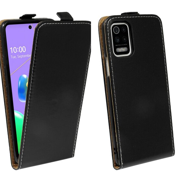 cofi1453® Flip Case kompatibel mit LG K42 Handy Tasche vertikal aufklappbar Schutzhülle Klapp Hülle Schwarz