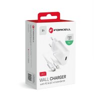 20W Lightning Kabel Ladegerät mit Schnellladefunktion Fast Charge 3A PD & QC 4.0 Funktion kompatibel mit iPhone weiß