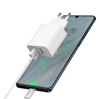 Mcdodo Netzteil Schnell Ladegerät 2,4A Tragbares 2X USB Dual Port Fast Charge Reiseladegerät Steckdose + 1,2m Typ-C Kabel kompatibel mit Smartphones. Tablets, Samsung, HTC, LG, Huawei, Samsung in Weiß