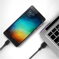 XO 3 in 1 Ladekabel 2.1A USB- iPhone Kabel + USB-C + micro-USB Kabel Schwarz