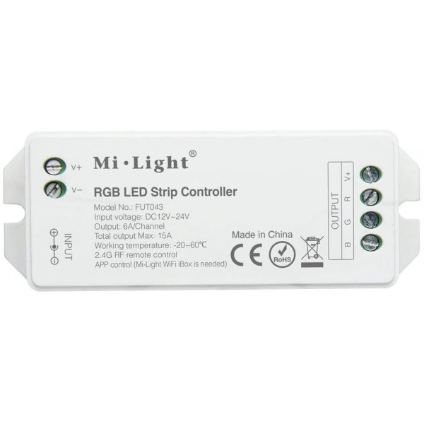 Mi Light RGB Smart LED-Streifensteuerung für RGB-Streifenlicht, DC 12V 24V max. 15A Controller Original Milight, Fut043