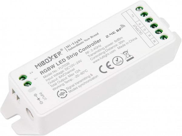 Mi Light Milight Miboxer 2,4 GHz RGBW RGB + weißer LED-Streifenregler DC12V / 24V Ausgang max. 12A, FUT038