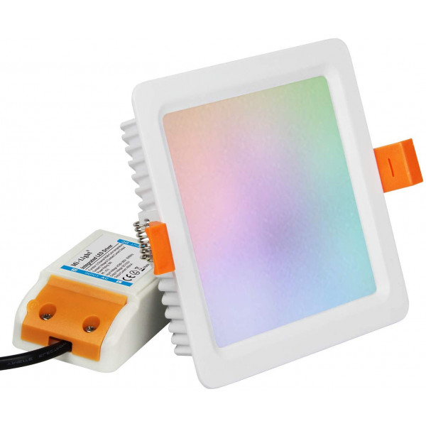 Mi Light MiBoxer FUT064 RGB + CCT Deckenleuchte Quadratischer LED-Einbaustrahler 9W Multicolor RGB und Dual White 2,4 GHz RF