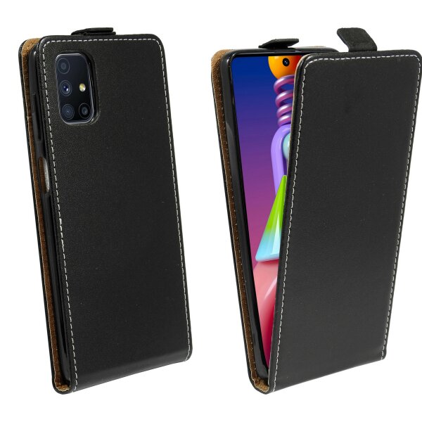 cofi1453® Flip Case kompatibel mit Samsung Galaxy M51 (M515F) Handy Tasche vertikal aufklappbar Schutzhülle Klapp Hülle Schwarz