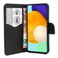 cofi1453® Buch Tasche "Fancy" kompatibel mit SAMSUNG GALAXY A52 (A525F) Handy Hülle Etui Brieftasche Schutzhülle mit Standfunktion, Kartenfach Schwarz