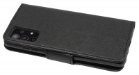 cofi1453® Buch Tasche "Fancy" kompatibel mit SAMSUNG GALAXY A52 (A525F) Handy Hülle Etui Brieftasche Schutzhülle mit Standfunktion, Kartenfach Schwarz
