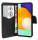 cofi1453® Buch Tasche "Fancy" kompatibel mit SAMSUNG GALAXY A52 (A525F) Handy Hülle Etui Brieftasche Schutzhülle mit Standfunktion, Kartenfach Schwarz
