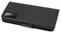 cofi1453® Buch Tasche "Fancy" kompatibel mit SAMSUNG GALAXY A72 (A725F) Handy Hülle Etui Brieftasche Schutzhülle mit Standfunktion, Kartenfach Schwarz