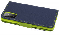 cofi1453® Buch Tasche "Fancy" kompatibel mit SAMSUNG GALAXY A72 (A725F) Handy Hülle Etui Brieftasche Schutzhülle mit Standfunktion, Kartenfach Blau-Grün