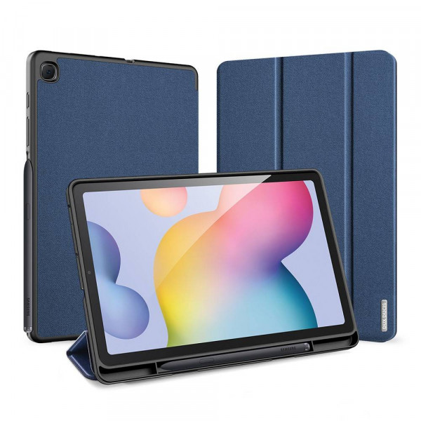 Buch Tasche Hartschale mit Smart Sleep Standfunktion kompatibel mit SAMSUNG GALAXY TAB S6 10.5" (T860/T865) Tablet Hülle Etui Brieftasche Schutzhülle Blau