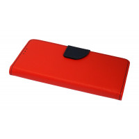 cofi1453® Buch Tasche "Fancy" kompatibel mit SAMSUNG GALAXY S21 PLUS (G996F) Handy Hülle Etui Brieftasche Schutzhülle mit Standfunktion, Kartenfach Rot-Blau