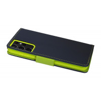 cofi1453® Buch Tasche "Fancy" kompatibel mit SAMSUNG GALAXY S21 ULTRA (G998B) Handy Hülle Etui Brieftasche Schutzhülle mit Standfunktion, Kartenfach Blau-Grün