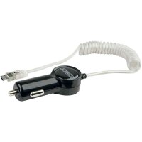 Schwaiger KFZ Ladekabel Ladeadapter Micro-ISB Spiralkalbel LKKM40R 533 Kfz-Ladeadapter mit leuchtendem Spiralkabel, transparent