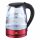 LENTZ Wasserkocher Glas 74128 2200W 1,7 Liter mit LED Beleuchtung Drahtlose Steuerung ,rot